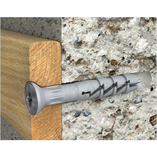 Kołki rozporowe szybkiego montażu FX-L 5x30mm z gwoździem wbijanym do betonu, gazobetonu i cegły silikatowej KOELNER 200szt