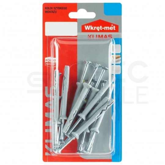 Kołki rozporowe szybkiego montażu SM 5x40mm z wkrętem wbijanym do betonu, cegły ceramicznej i silikatowej KLIMAS 22szt