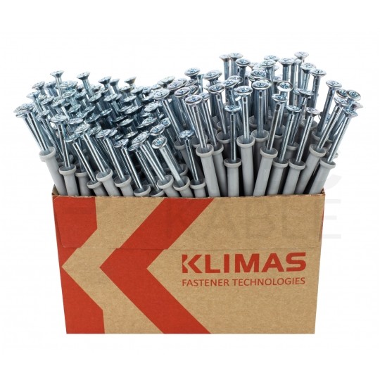 Kołki rozporowe szybkiego montażu SM 6x40mm z wkrętem wbijanym do betonu, cegły ceramicznej i silikatowej KLIMAS 200szt