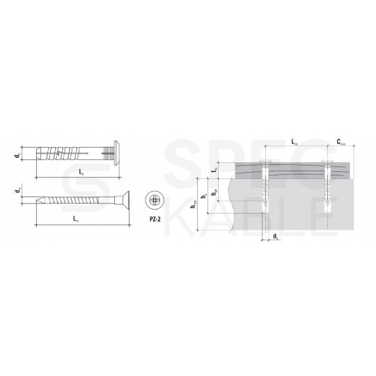 Kołki rozporowe szybkiego montażu SMK 6x40mm z kołnierzem oraz wkrętem wbijanym do betonu, cegły ceramicznej i cegły silikatowej KLIMAS 200szt