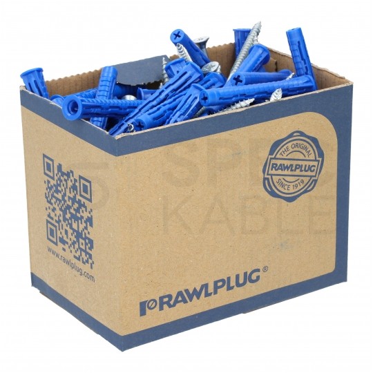 Kołki rozporowe uniwersalne 4ALL 10x50mm z wkrętem PZ 6x60mm z łbem stożkowym do wszystkich typów podłoża RAWLPLUG 25szt