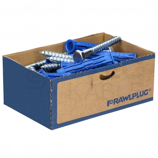 Kołki rozporowe uniwersalne 4ALL 12x60mm z wkrętem 8x80mm z łbem sześciokątnym do wszystkich typów podłoża RAWLPLUG 10szt