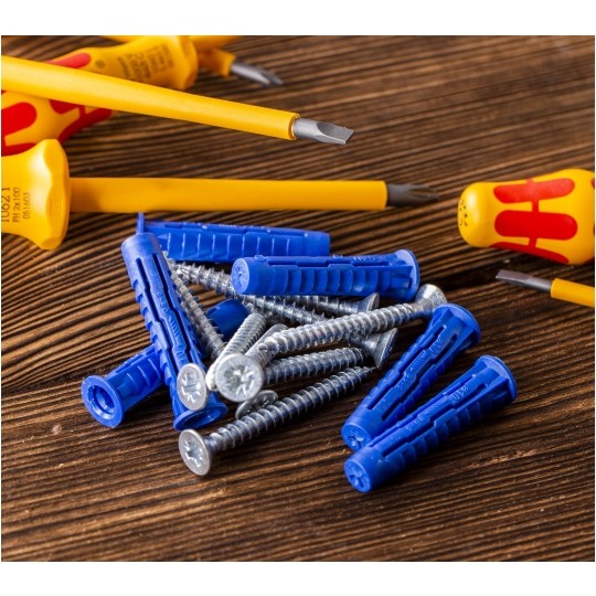 Kołki rozporowe uniwersalne 4ALL 6x30mm z wkrętem PZ 4,5x40mm z łbem stożkowym do wszystkich typów podłoża RAWLPLUG 50szt