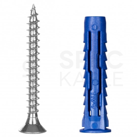 Kołki rozporowe uniwersalne 4ALL 8x40mm z wkrętem PZ 5x60mm z łbem stożkowym do wszystkich typów podłoża RAWLPLUG 50szt