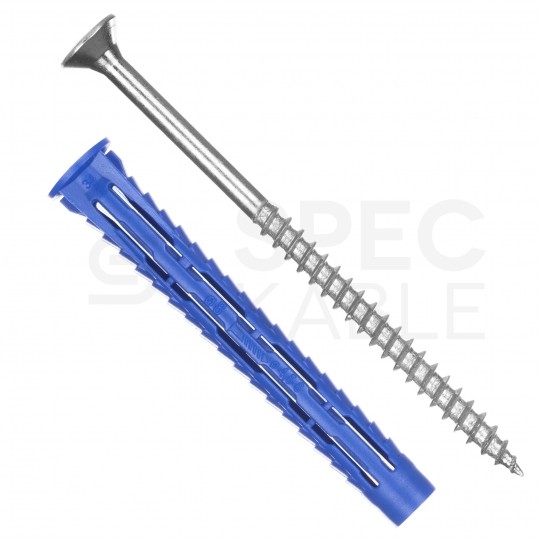 Kołki rozporowe uniwersalne 4ALL 8x65mm z wkrętem PZ 5x80mm z łbem stożkowym do wszystkich typów podłoża RAWLPLUG 50szt