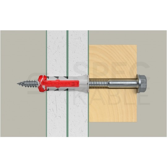 Kołki rozporowe uniwersalne DuoPower 10x50mm S 2-składnikowe z wkrętem TX40 / SW 13 7.0x69mm z łbem sześciokątnym do wszystkich typów podłoża FISCHER 25szt