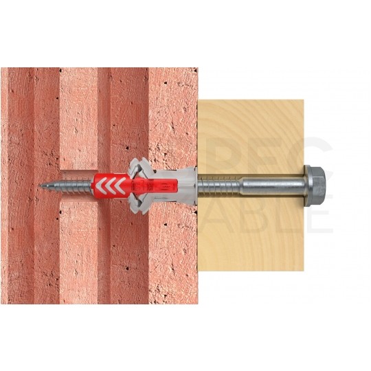 Kołki rozporowe uniwersalne DuoPower 10x50mm S 2-składnikowe z wkrętem TX40 / SW 13 7.0x69mm z łbem sześciokątnym do wszystkich typów podłoża FISCHER 25szt