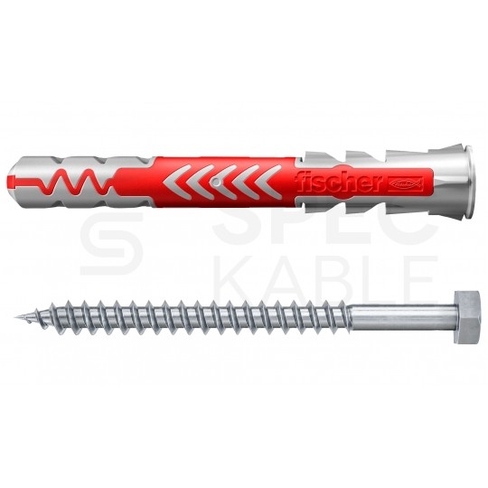 Kołki rozporowe uniwersalne DuoPower 10x80mm S 2-składnikowe z wkrętem SW 13 7.0x107mm z łbem sześciokątnym do wszystkich typów podłoża FISCHER 10szt