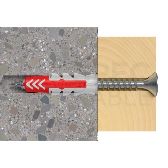 Kołki rozporowe uniwersalne DuoPower 8x40mm S 2-składnikowe z wkrętem PZ 5x55mm z łbem stożkowem do wszystkich typów podłoża FISCHER 50szt