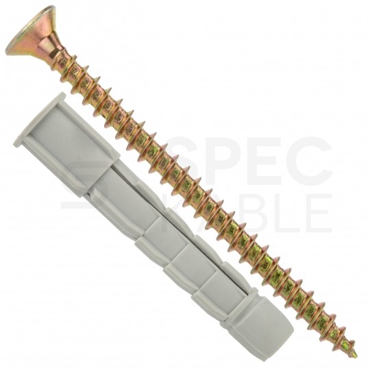 Kołki rozporowe uniwersalne KW 8x50mm z wkrętem PZ 4,5x60mm z łbem stożkowym do betonu, cegły, płyt G-K KLIMAS 100szt