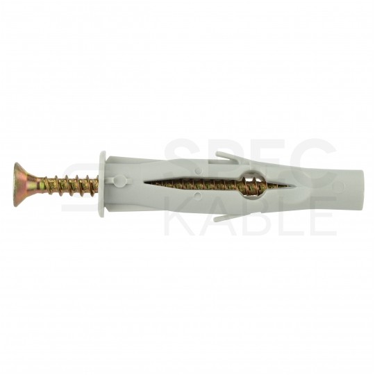 Kołki rozporowe uniwersalne RU 8x50mm z wkrętem PZ 4,5x60mm z łbem stożkowym do betonu, cegły, płyt G-K KLIMAS 100szt