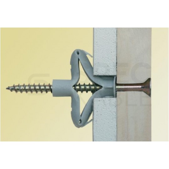 Kołki rozporowe uniwersalne RU 8x50mm z wkrętem PZ 4,5x60mm z łbem stożkowym do betonu, cegły, płyt G-K KLIMAS 100szt