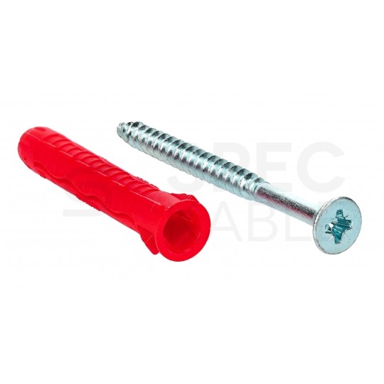 Kołki rozporowe uniwersalne SFXP 6x30mm z wkrętem PZ 4x50mm z łbem stożkowym do betonu, cegły, płyt G-K KLIMAS 100szt