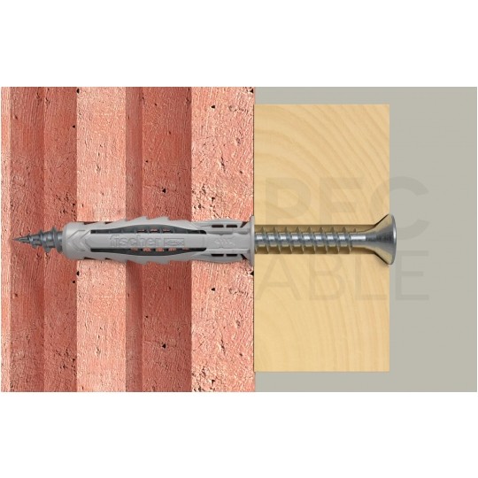 Kołki rozporowe uniwersalne SX Plus 6x30mm do wszystkich pełnych materiałów FISCHER 100szt