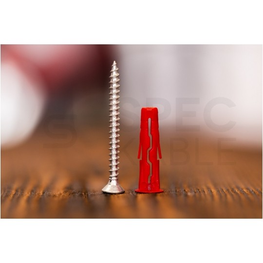 Kołki rozporowe uniwersalne UNO 6x28mm + wkręty PZ 4x30mm z łbem stożkowym do wszystkich typów podłoża RAWLPLUG 100szt