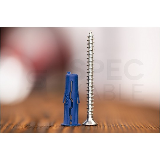 Kołki rozporowe uniwersalne UNO 8x32mm + wkręty PZ 5x60mm z łbem stożkowym do wszystkich typów podłoża RAWLPLUG 100szt