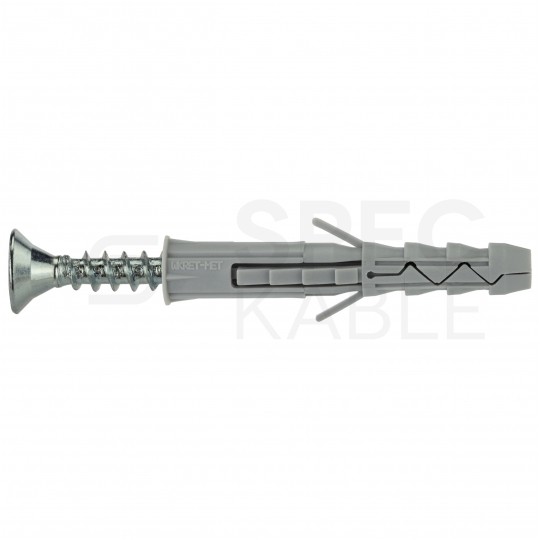 Kołki rozporowe wkręcane KRX 6x30mm z wkrętem PZ 3,5x35mm z łbem stożkowym do betonu, cegły ceramicznej i cegły silikatowej KLIMAS 200szt