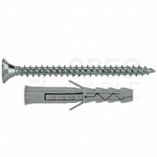 Kołki rozporowe wkręcane KRX 8x50mm z wkrętem PZ 5x60mm z łbem stożkowym do betonu, cegły ceramicznej i cegły silikatowej KLIMAS 8szt