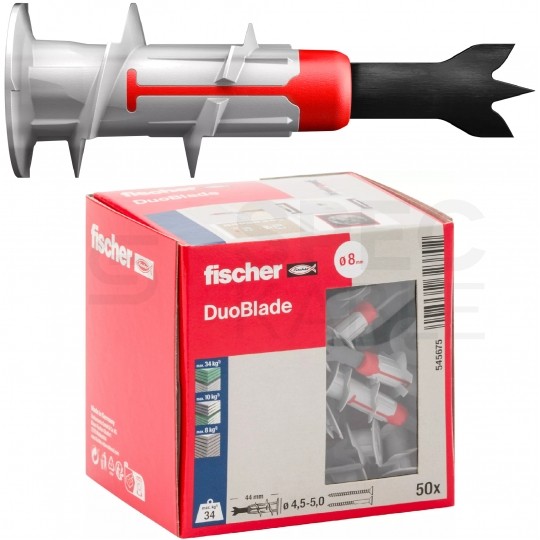Kołki samowiercące do płyt gipsowo-kartonowych DuoBlade 44mm FISCHER 50 sztuk