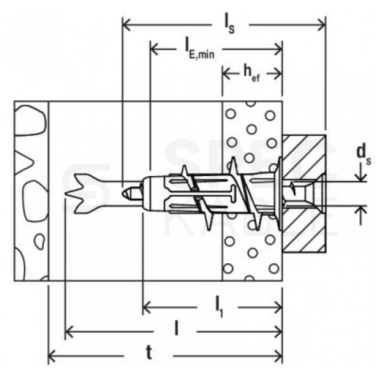 Kołki samowiercące DuoBlade S 44mm z wkrętem do płyt gipsowo-kartonowych FISCHER 20 sztuk