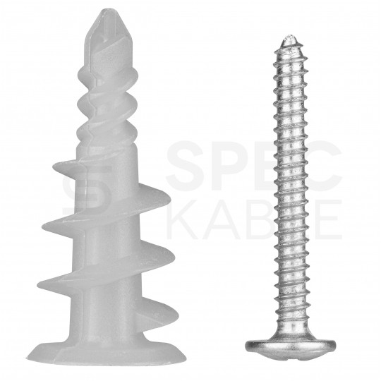 Kołki ślimakowe samowiercące DRA01 16x36mm nylonowe z wkrętem 3,9x32mm do płyt gipsowo-kartonowych Koelner 20szt