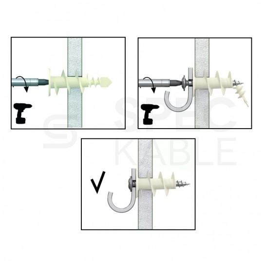 Kołki ślimakowe samowiercące DRA01 16x36mm nylonowe z wkrętem 3,9x32mm do płyt gipsowo-kartonowych Koelner 20szt