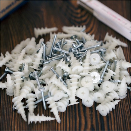 Kołki ślimakowe samowięrcące DRA01 16x36mm nylonowe z wkrętem 3,9x32mm do płyt gipsowo-kartonowych Rawlplug 100szt