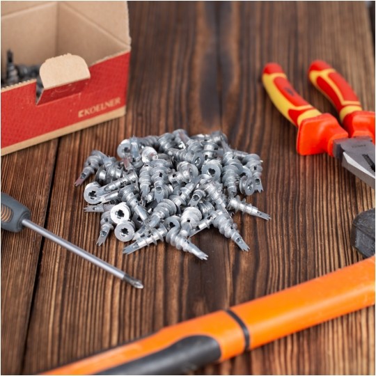 Kołki ślimakowe samowięrcące DRA02 13x31mm metalowe do płyt gipsowo-kartonowych Koelner 100szt