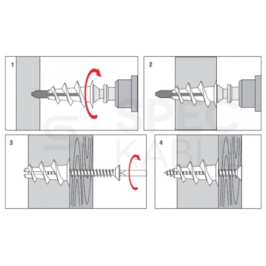 Kołki typu Driva DRN-23 do mocowania w płytach gipsowo-kartonowych KLIMAS 20szt