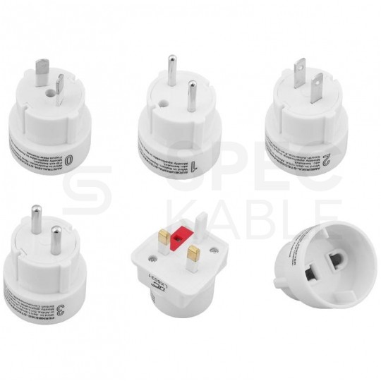 Komplet podróżny 5 adapterów zasilania (ANGLIA, USA, EUROPA, AUSTRALIA) LTC