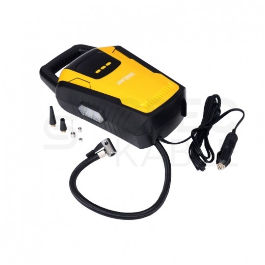 Kompresor samochodowy Pompka elektryczna Sprężarka przenośna z wyświetlaczem LED 12V 140W Kraft&Dele