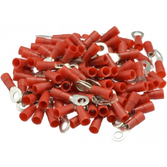 Końcówka oczkowa izolowana typ KC DIN 1,5mm2 / M5 miedziana cynowana galwanicznie czerwona 100szt.