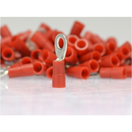 Końcówka oczkowa izolowana typ KOE DIN 10mm2 / M10 miedziana cynowana galwanicznie czerwona ERKO