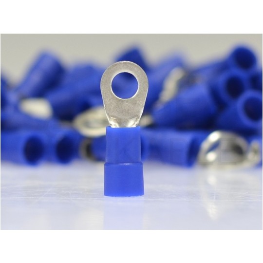 Końcówka oczkowa izolowana typ KOE DIN 16mm2 / M6 miedziana cynowana galwanicznie niebieska ERKO