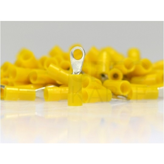Końcówka oczkowa izolowana typ KOE DIN 25mm2 / M6 miedziana cynowana galwanicznie żółta ERKO