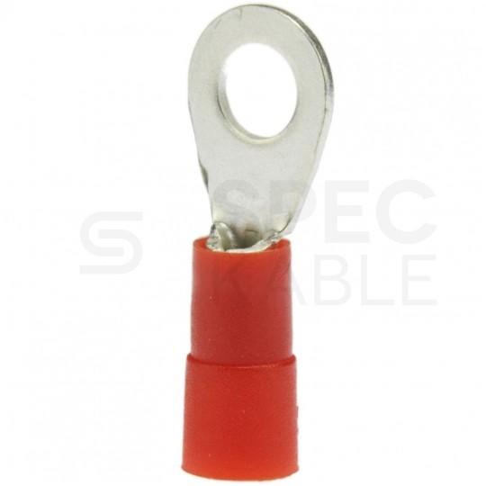 Końcówka oczkowa izolowana typ KOE DIN 35mm2 / M8 miedziana cynowana galwanicznie czerwona ERKO