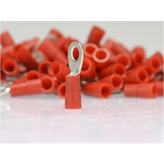 Końcówka oczkowa izolowana typ KOE DIN 35mm2 / M8 miedziana cynowana galwanicznie czerwona ERKO