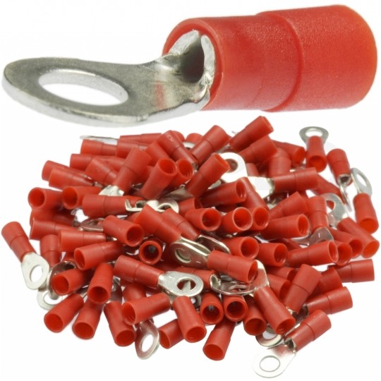 Końcówka oczkowa izolowana typ KOE DIN 35mm2 / M8 miedziana cynowana galwanicznie czerwona ERKO