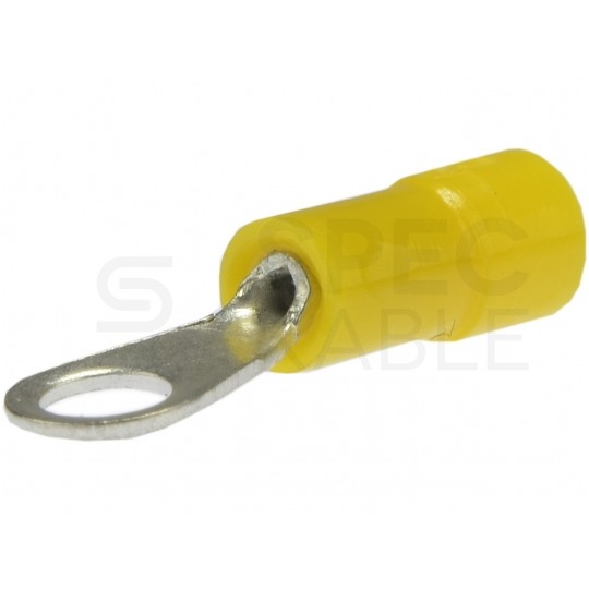 Końcówka oczkowa izolowana typ KOE DIN 6,0mm2 / M5 miedziana cynowana galwanicznie żółta ERKO 100szt.