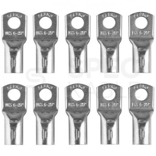 Końcówka rurowa oczkowa typ KCS 35mm2 / M6 miedziana cynowana galwanicznie ERKO