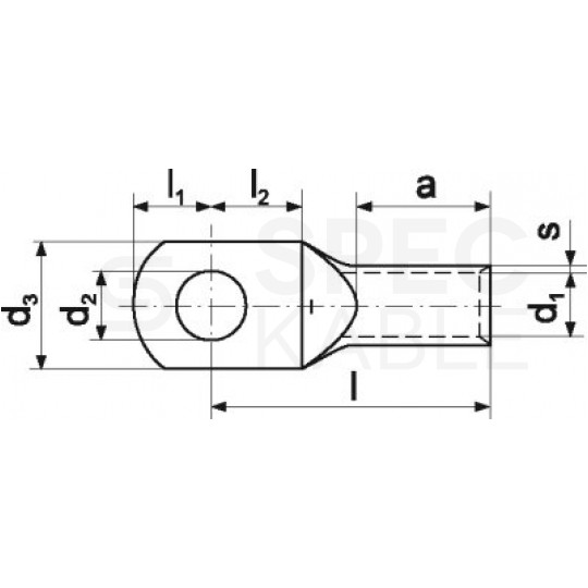 Końcówka rurowa oczkowa typ KCS 95mm2 / M12 miedziana cynowana galwanicznie ERKO