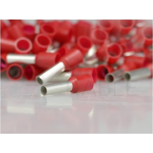 Końcówka tulejkowa izolowana podwójna typ HI / ERHL DIN 2x 35,0mm2 / 16mm miedziana cynowana galwanicznie czerwona ERGOM 50szt.