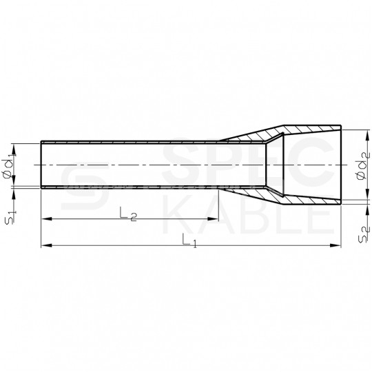 Końcówka tulejkowa izolowana podwójna typ HI / ERHL DIN 2x 35,0mm2 / 16mm miedziana cynowana galwanicznie czerwona ERGOM 50szt.