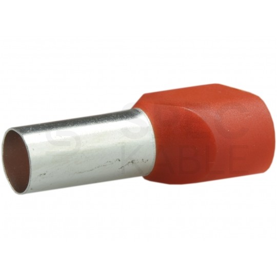 Końcówka tulejkowa izolowana podwójna typ HI / TE DIN 2x 1,0mm2 / 8mm miedziana cynowana galwanicznie czerwona Elpromet 100szt.