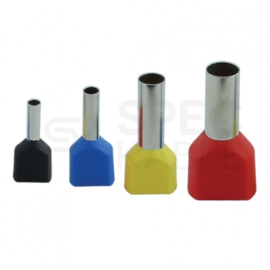 Końcówka tulejkowa izolowana podwójna typ HI / TE DIN 2x 1,0mm2 / 8mm miedziana cynowana galwanicznie czerwona Elpromet 100szt.