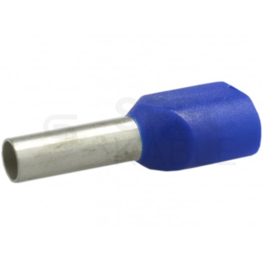 Końcówka tulejkowa izolowana podwójna typ HI / TE DIN 2x 2,5mm2 / 10mm miedziana cynowana galwanicznie niebieska Elpromet 100szt.