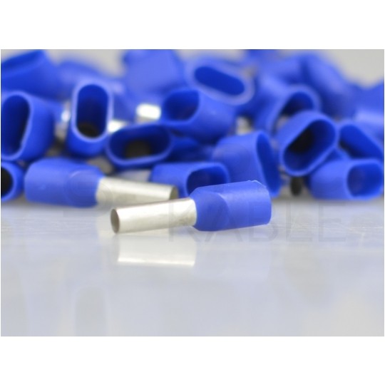 Końcówka tulejkowa izolowana podwójna typ HI / TE DIN 2x 2,5mm2 / 10mm miedziana cynowana galwanicznie niebieska Elpromet 100szt.