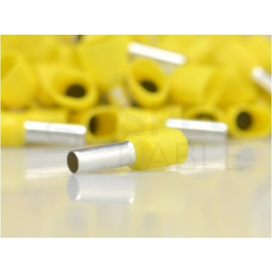 Końcówka tulejkowa izolowana podwójna typ HI / TE DIN 2x 6,0mm2 / 14mm miedziana cynowana galwanicznie żółta Elpromet 100szt.