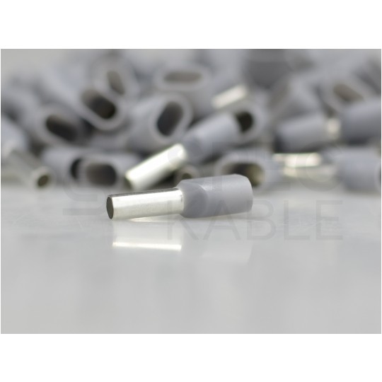 Końcówka tulejkowa izolowana podwójna typ HI / TV 2x 0,75mm2 / 8mm miedziana cynowana galwanicznie szara ERKO 100szt.