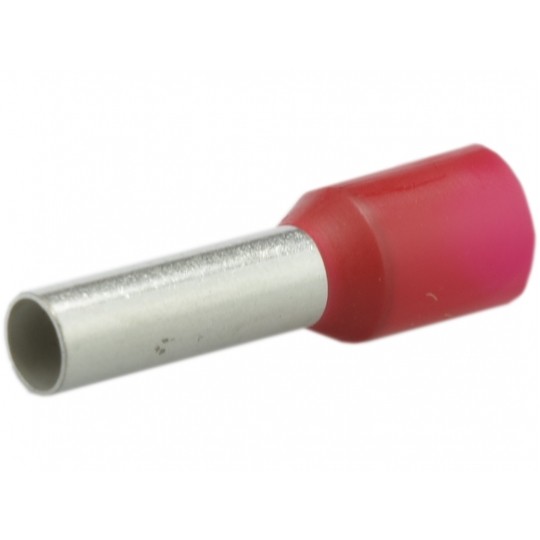 Końcówka tulejkowa izolowana typ HI / TE DIN 10mm2 / 12mm miedziana cynowana galwanicznie czerwona ERKO 100szt.